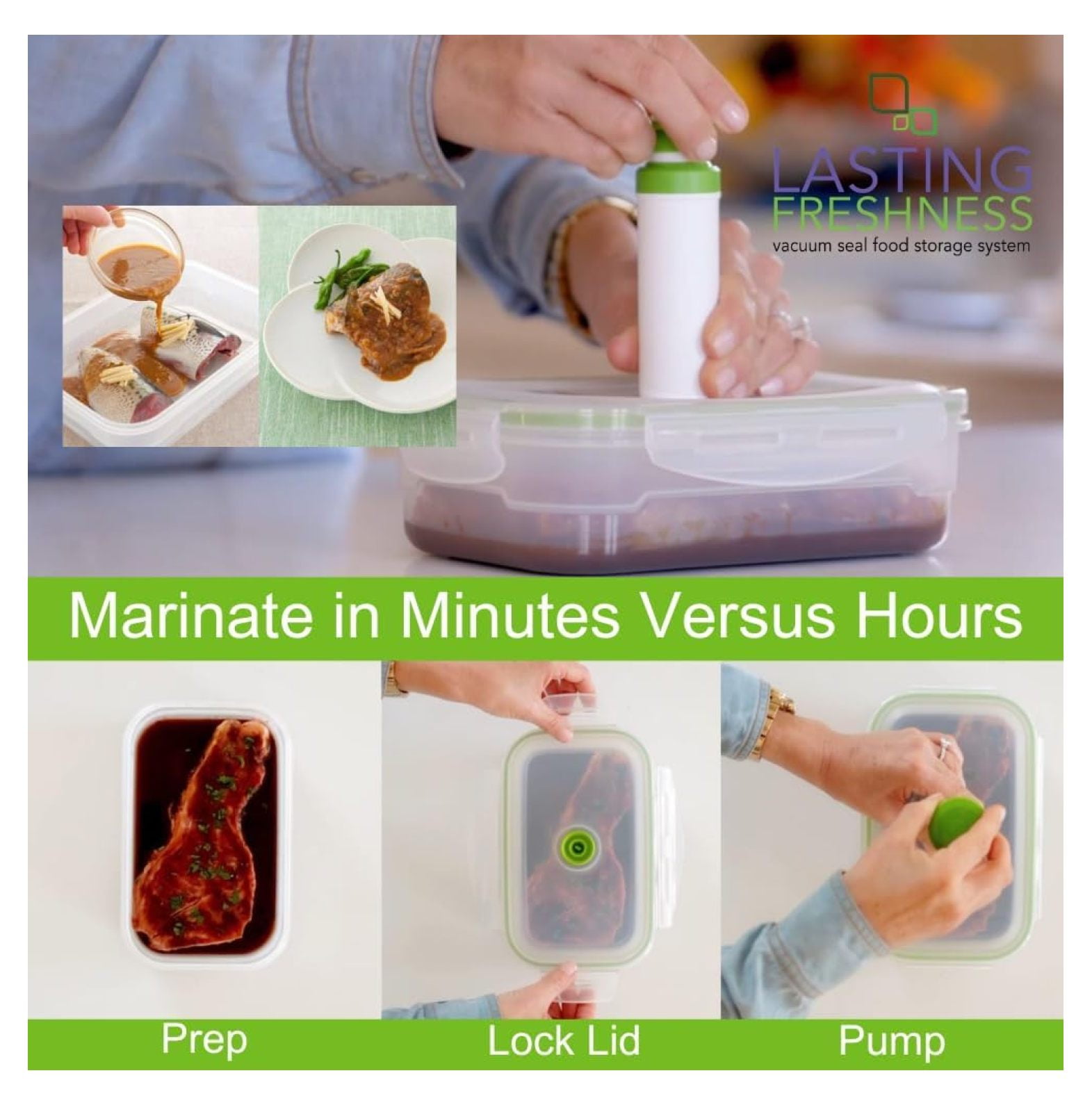 11 piece Vacuum Seal Food Storage Containers with Vacuum Pump, Airtight and Leak Proof, Vacuum Sealed Food Storage Containers, Meal Prep Containers, Keep Food Fresh up to 5 X Longer