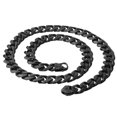 thumbnail image 3 of EOEMY 12/15mm High Polished Cut Curb Chain Stainless Steel Mens Necklace Or Bracelet-Black-15mm-10.5Inch Bracelet, 3 of 6