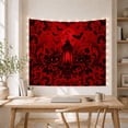 thumbnail image 5 of Lantern Between Jack-O-Lanterns Beneath Red Moon and Bats, Spooky Gothic for Dark Art Lovers, Seasonal Harvest Decor, Halloween Gift, Tapestry Wall Hanging for Den and Dorm, 5 of 7