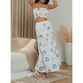 thumbnail image 4 of Musuos Women's Summer 2 Piece Skirt Outfits Off Shoulder Pattern Print Bandeau Long Flowy Skirt Set for Vacation Beach Daily, 4 of 10