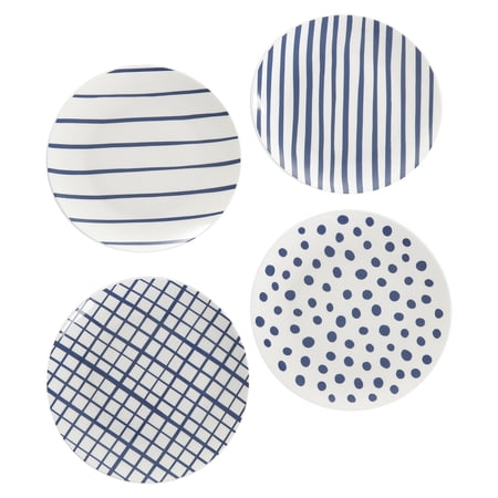 Gap Home New Blue 8-Inch Blue & White Assorted Fine Ceramic Salad Plates  Set of 4