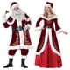 thumbnail image 2 of Traje de Papá Noel de terciopelo de lujo para hombre y mujer, traje de Papá Noel para pareja, traje de fiesta de Navidad, trajes de actuación, 2 of 5