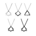 thumbnail image 3 of Alloy Necklace Hanging Pendent Collar Jewelry Pendent Rustproof Fine Interlocking Ornament Square Trendy Geometric Stacking Goth Necklaces Type 4, 3 of 6