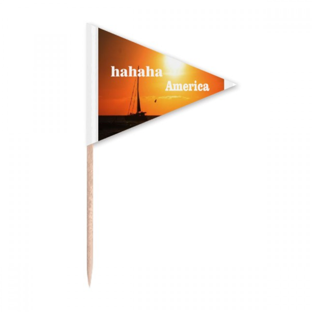 Texte Paysage Américain Haha Cure-Dents Triangle Toppers de Cupcake Drapeau