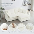thumbnail image 3 of Modern Oversized L Shaped Modular Sectional Sofa with Ottoman,Chenille Deep Love Seat,Upholstered Cloud Couch for Living Room Bedroom Apartment,White, 3 of 7