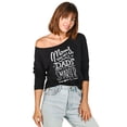 thumbnail image 2 of Moms they are like Dads only smarter Women's Fashion Slouchy 3/4 Sleeves Raglan Lightweight Sweatshirt Black Medium, 2 of 3
