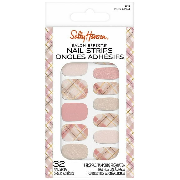 Sally Hansen Salon Effects Nail Strips, Pretty In Plaid 1.0 set Pack of 3