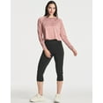 thumbnail image 5 of Real Essentials 4 Pack: Women's Dry-Fit Long Sleeve Petal Back Crop Top - Athletic Cropped Tee (Available in Plus Size), 5 of 6