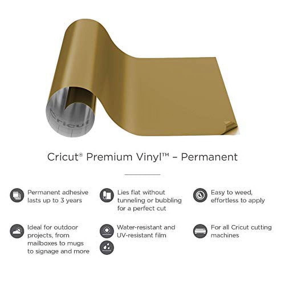 Cricut® Premium Vinyl™ – Permanent, Gold, 12 x 48 