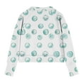 thumbnail image 5 of Crop Sweatshirts Pullover for Girls Printed Long Sleeves Tops Casual Zipper Fleece Sweater with Pockets Crew Neck Oversized Pullover Cotton Clothes Casual Comfy Fall Winter Warm Sweatshirts Kids Coat, 5 of 5