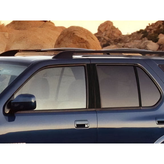 Rvinyl Pillar Post Window Trim Compatible with Honda Passport 1998-2002 - Aluminum (Brushed Black)