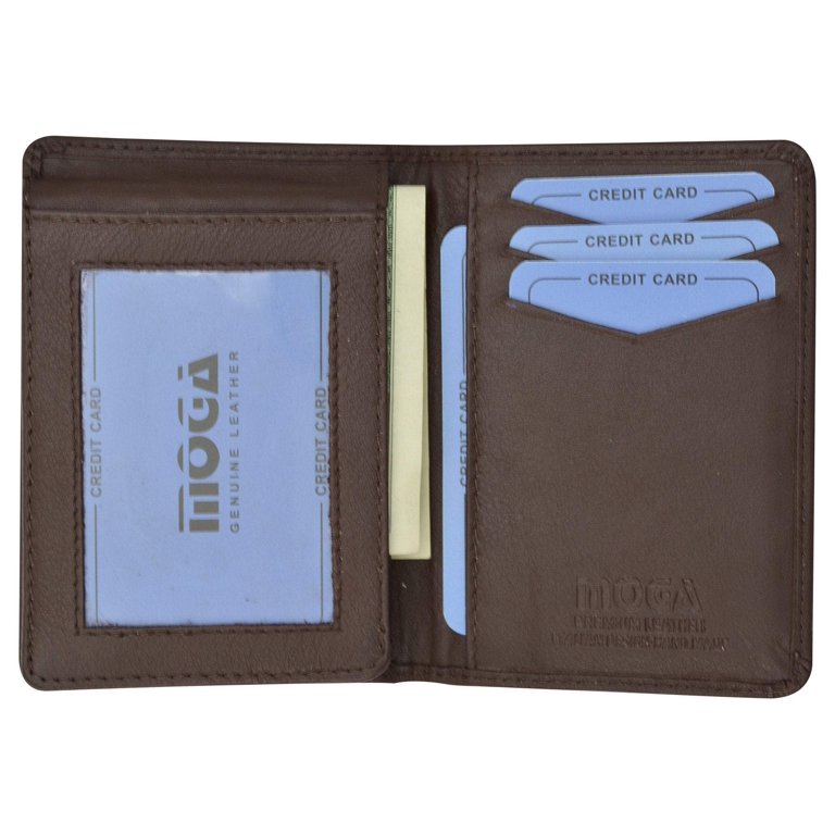 Moga Handmade Leather L Shape Bifold ID Card Holder Wallet 90139