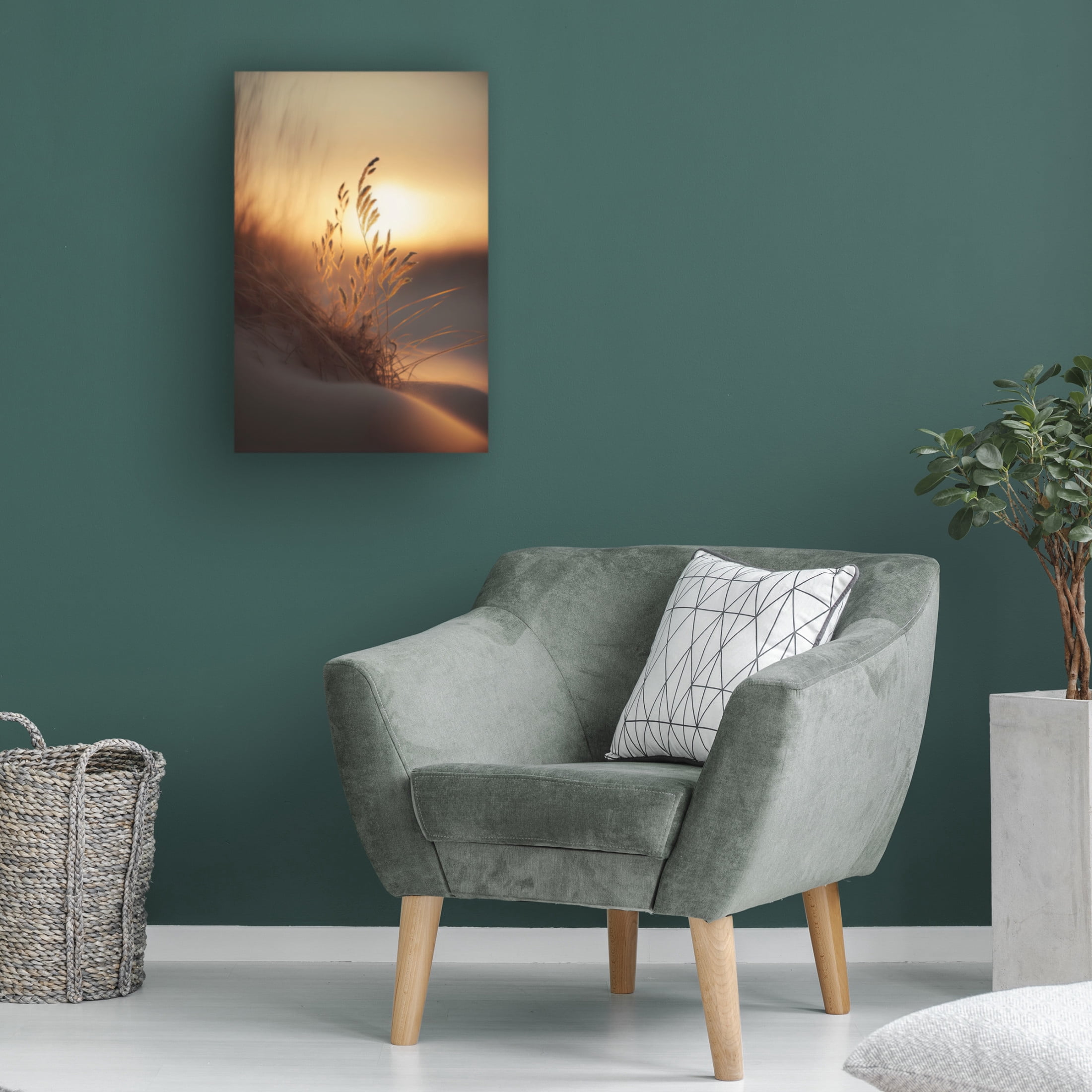 Canvas Wall Art - Treechild 'Evening Sun At The Beach' Wall Art for Living Room, Bedroom, or Office D?cor by Trademark Fine Art - 30 x 47 Inches