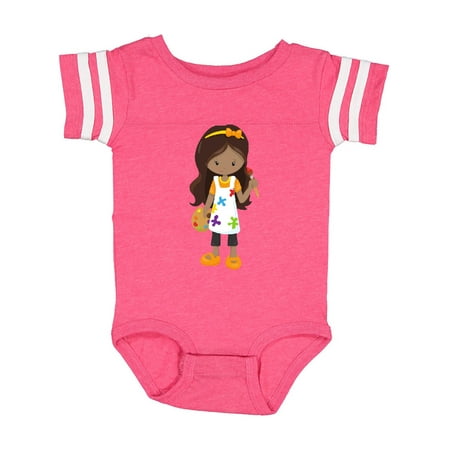 

Inktastic African American Girl Painter Paint Artist Gift Baby Girl Bodysuit