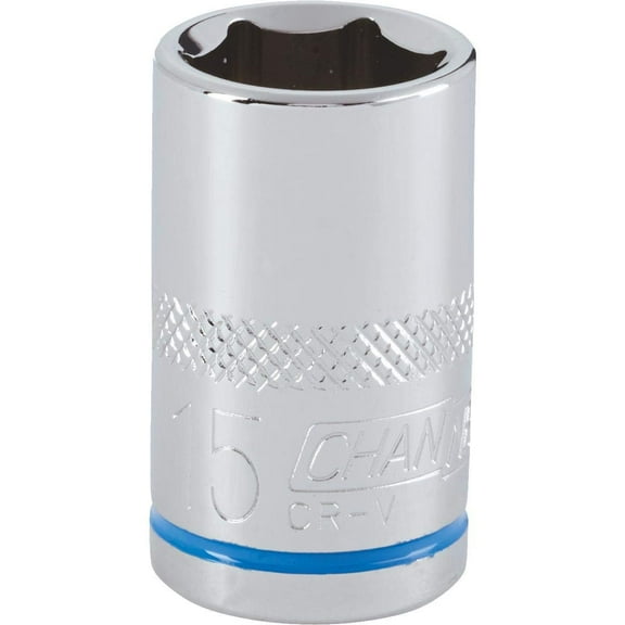 Channellock 1/2" Drive 15 mm 6-Point Shallow Metric Socket