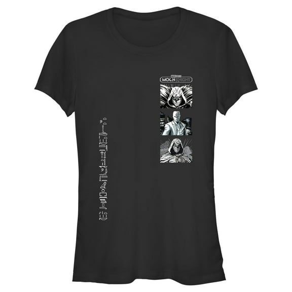 Junior's Marvel: Moon Knight Vertical Portrait Panels Graphic Tee Black X Large