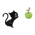 thumbnail image 1 of Reloj de pared,Reloj de pared con diseño de gato para guardería,sala de juegos y interior,Estatua,Escultura de fruta artificial,estatua y artesanía,Colección de figuras de cerámica para, 1 of 8