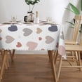 thumbnail image 3 of DouZhe Rectangular Tablecloth, Cute Doodle Style Hearts Table Cloth for Kitchen Dinning Tabletop, 72" x 54" Waterproof Polyester Table Cover, 3 of 8
