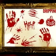thumbnail image 3 of Wall Stickers 8 Sheets Bloody Handprint Footprint Wall Decal Blood Splashes Wound Tattoos Decoration for Home Window Wall Bedroom Decoration 1set, 3 of 8