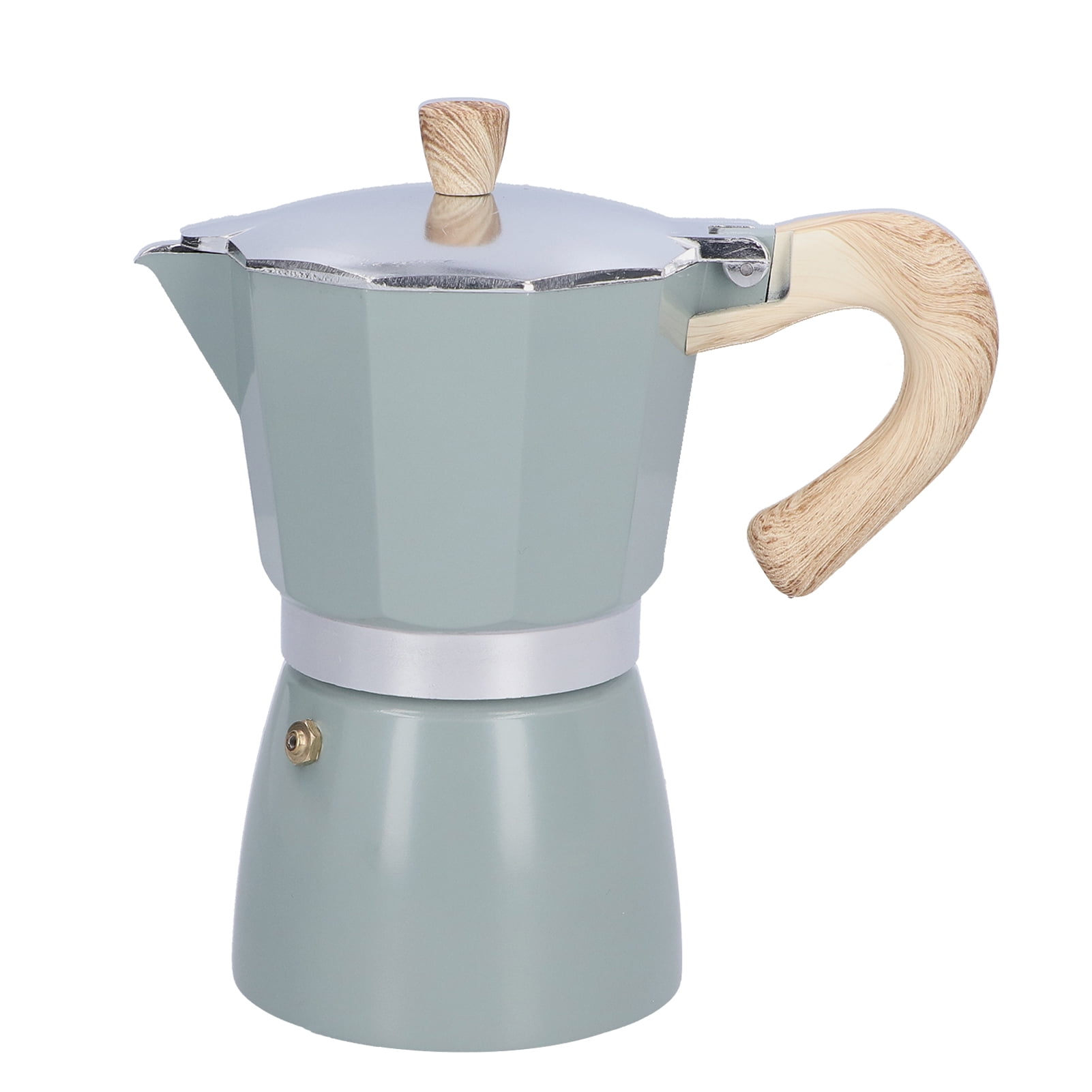 YAHHU 300ML 6-Cup Aluminum Stovetop Espresso Maker, Premium Classic Moka Pot Coffee Kettle for Gas and Camping Stoves, Authentic Italian Style Brewing, Cyan Blue Color (10.14 oz / 300 ml)