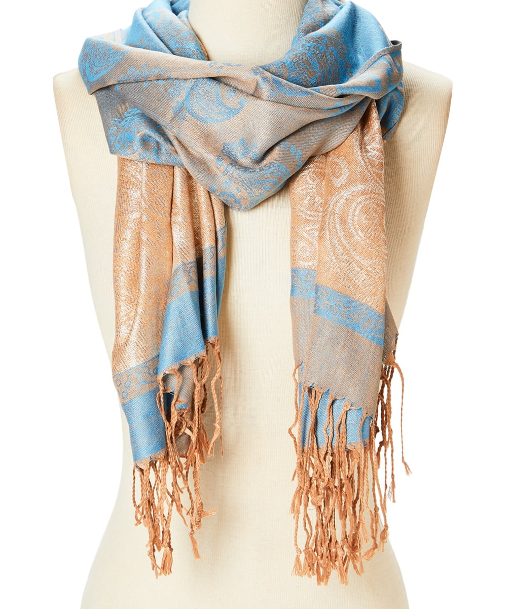 Women Scarfs Fashion Paisley Scarf Jacquard Metallic Scarves For Women