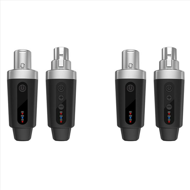 2X Adaptador XLR Transmisor Receptor de Micrófono Inalámbrico para Micrófono Dinámico Mezclador de Audio de Guitarra PA