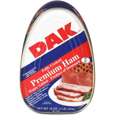 (2 Pack) DAK Fully Cooked Premium Ham, 16 oz Can (Best Way To Cook A Spiral Sliced Ham)