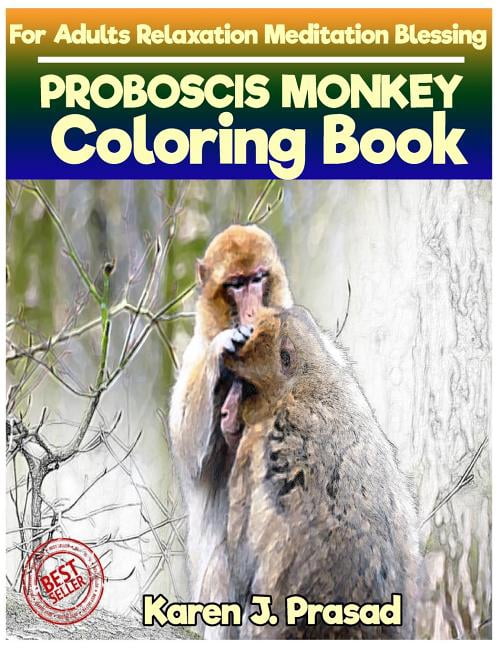 PROBOSCIS MONKEY Coloring book for Adults Relaxation Meditation