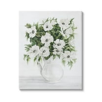 Stupell Industries Blooming White Flowers Still Life Vase Painting Gallery Wrapped Canvas Print Wall Art, Design by Cindy Jacobs