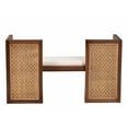 thumbnail image 4 of bali & pari Lovina Bohemian Light Honey Rattan and Acacia Wood Accent Bench, 4 of 6