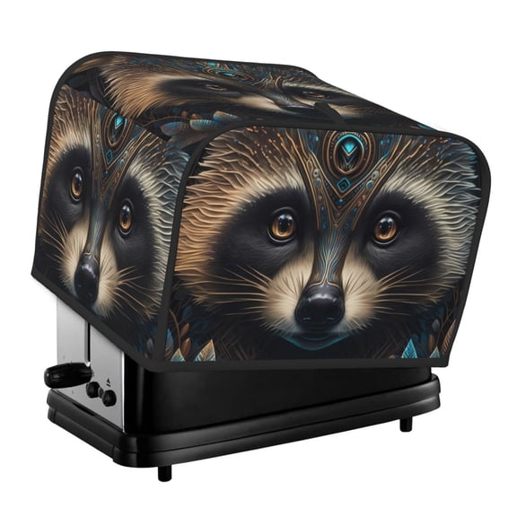 Fotbe Tribal Style Raccoon for Four Slice Toaster Cover, Fingerprint Protector, Super Soft Appliance Cover And Dust Cover,Bread Dust Cover & Fingerprint Protection