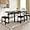 Black, variant on iPormis Dining Table Set, 7-Piece Extendable Table from 63" Large Extendable Kitchen Table Set for 4-8 People, Mid-Century Dining Room Table with 6 Square Stools,Walnut