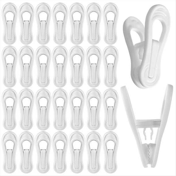 Paquete de 50 Pinzas de Plástico Blancas para Perchas de Ropa de , de 7 cm, Multiusos, para Pantalones y .