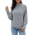 Sidefeel Women's Chunky Knitted Pullover Sweater Oversized Turtle Neck Slouchy Jumper Tops L 12