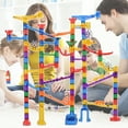 118pcs Glowing Marble Run, Marble Race Track Building Block & Marble Maze Games, Indoor Learning