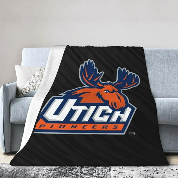 Utica College Logo Fleece Blanket, Very Soft Microfiber Flannel Blanket for Couch Warm and Cozy for All Seasons