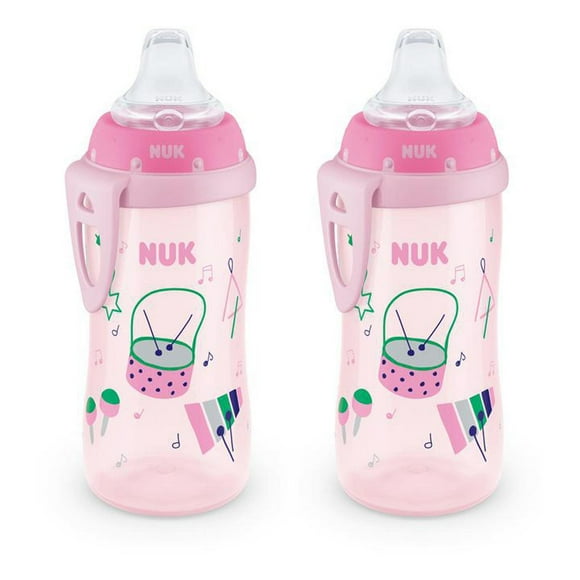 Sippy Cup NUK Active, a prueba de derrames, 300 ml, más de 8 meses, paquete de 2, rosa NUK NA