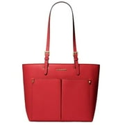 Michael Kors Womens Jet Set Travel Medium Double Pocket Tote Bag, Bright Red
