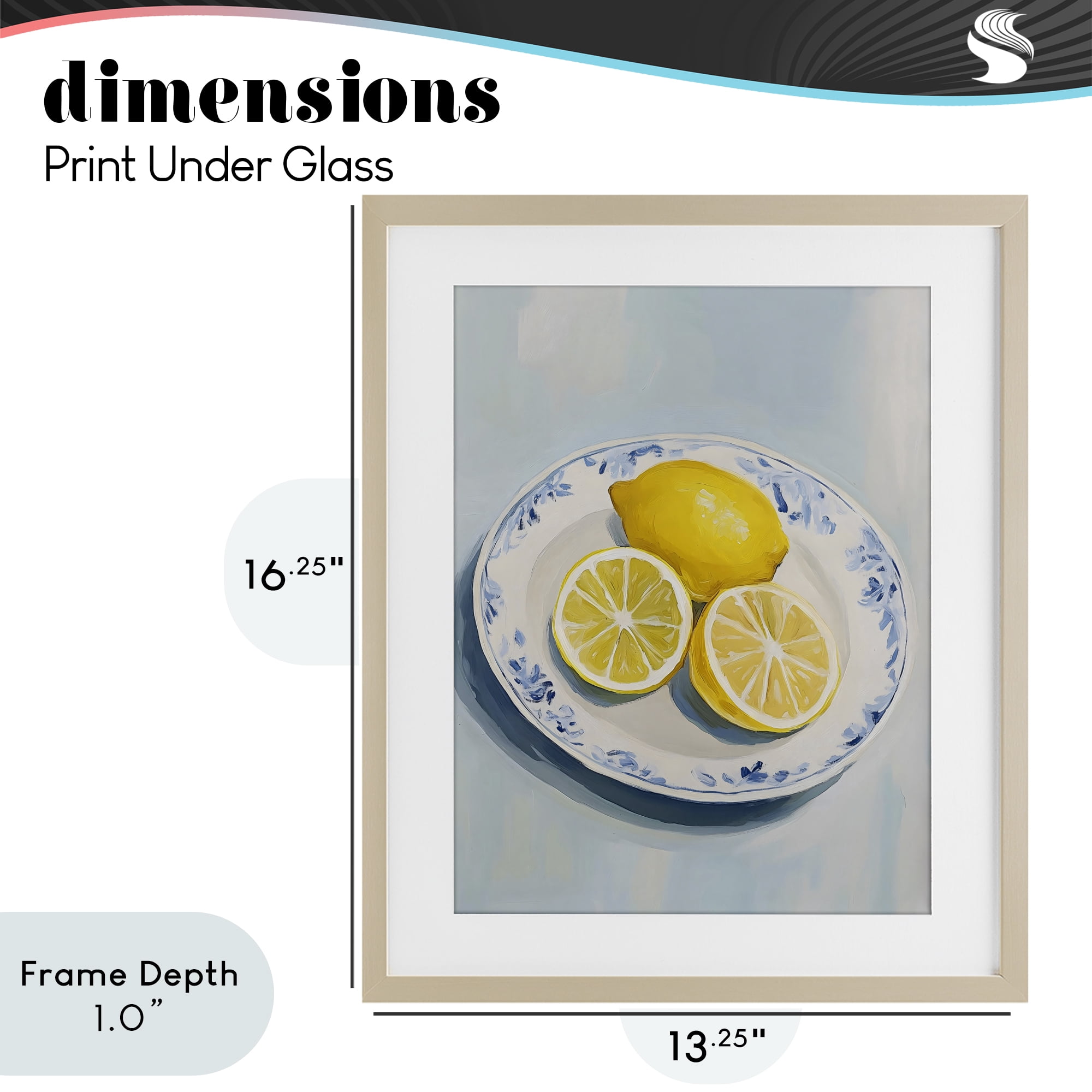 Stupell Industries Plate of Juicy Lemons Birch Framed Print Under Glass, design by The Prints Vibe