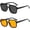 Black+orange, variant on Retro 70s Square Aviator Sunglasses Women Men Rectangle Sunglasses Flat Frame Trendy Shades