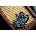 thumbnail image 3 of Vintage Teapot Brooch, Antique Silver Teapot Brooch Pin,  Enamel Crystal Rhinestone Teapot Cup Brooch Pin, 3 of 9