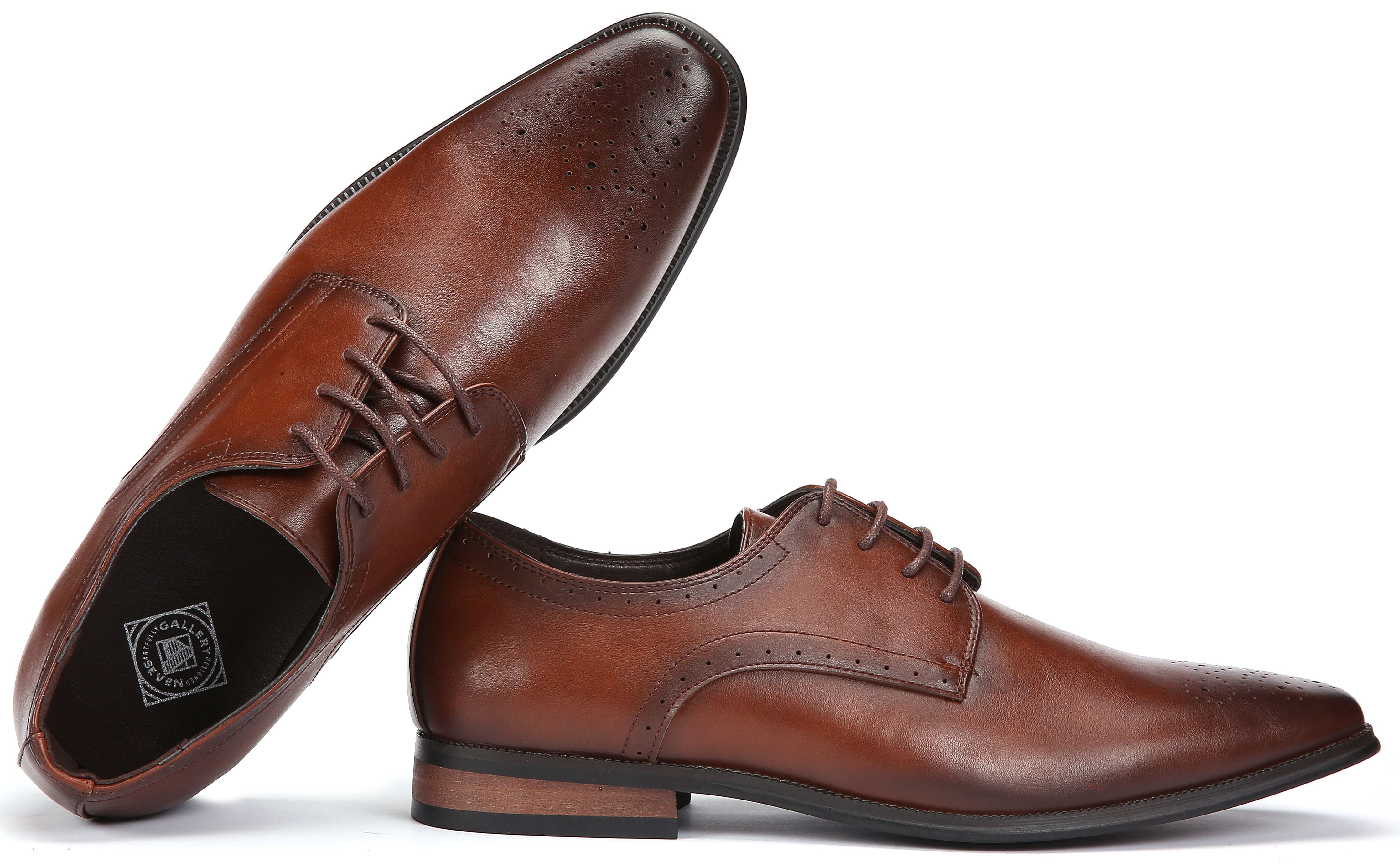 Gallery Seven Punctured Leather Oxford Dress Shoes for Men