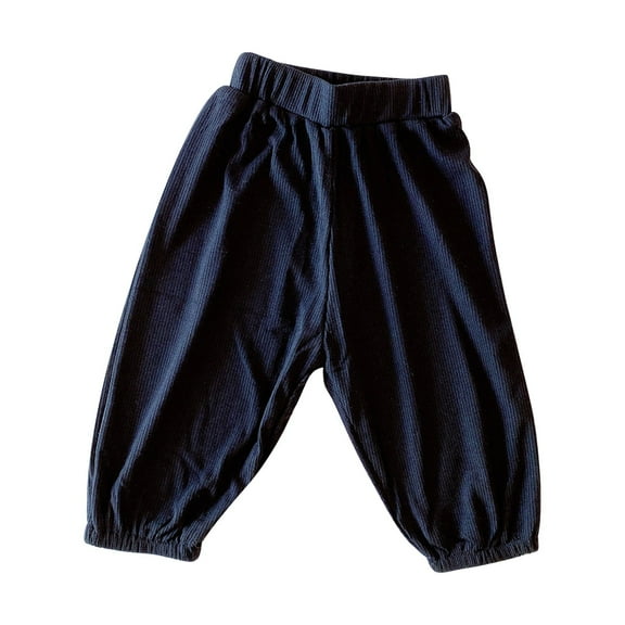 Otqutp Baby Boys and Girls Pants Summer Thin Pants PP Pants Breathable Pants Elastic Waist Trousers Soft and Comfortable Leggings(1-Black,6-12 Months)