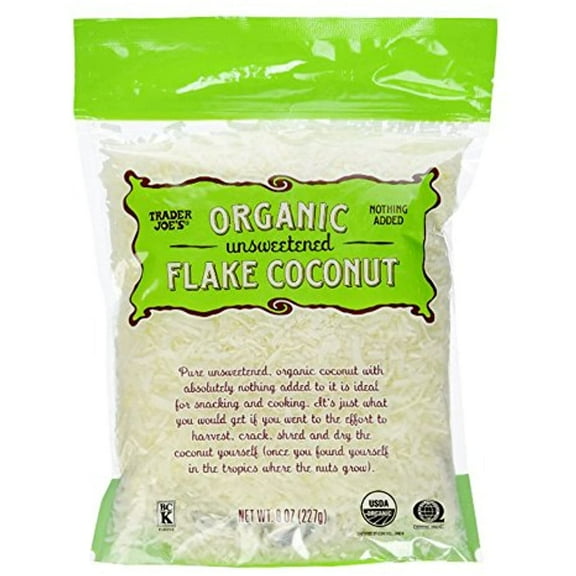 TJ Organic Pure Unsweetened Coconut Flakes 8Oz (1 Pack)