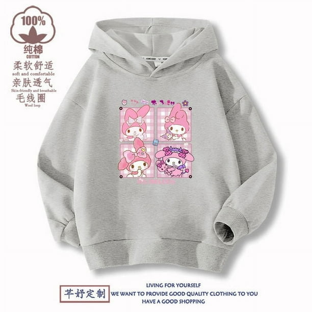 Sudadera con capucha Kawaii Sanrio My Melody para niñas, abrigo informal dulce con dibujos animados para primavera y otoño, el mejor regalo de manga larga