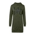 thumbnail image 4 of FEIFLY Women's Sweatshirts Loose Hoodie Mid Length Hoodie Dress Pullover Long Sleeve Solid Color Leisure Winter Autumn Workout Tops, 4 of 6