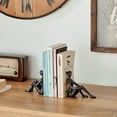 thumbnail image 2 of Brown Cast Iron Abstract Sitting Female Sculpture Pair Bookend Set of 2 - Tabletop Figurines For Desks, Accent Tables, or Shelves, 2 of 8
