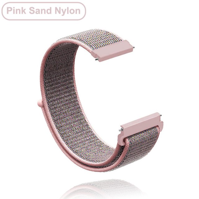 18mm20mm22mmmetallremförGarminVivoactive344sBandWatchVenu22sSQForerunner645ArmbandSilikonöglaNylonhandledNylonPinkSand
