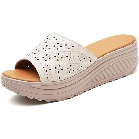 Women s Platform Sandals Slip on Summer Outdoor Slides Slippers Shoes Casual Fashion Platform Wedge Sandals for Ladies