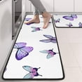 thumbnail image 2 of Kitchen Rugs Sets Of 2,Purple Flower Butterfly Pattern Anti Fatigue Kitchen Mat Rugs Non Slip Washable,Decorative Kitchen Floor Mats for Kitchen,Sink,Laundry,17"x47"+17"x47", 2 of 5